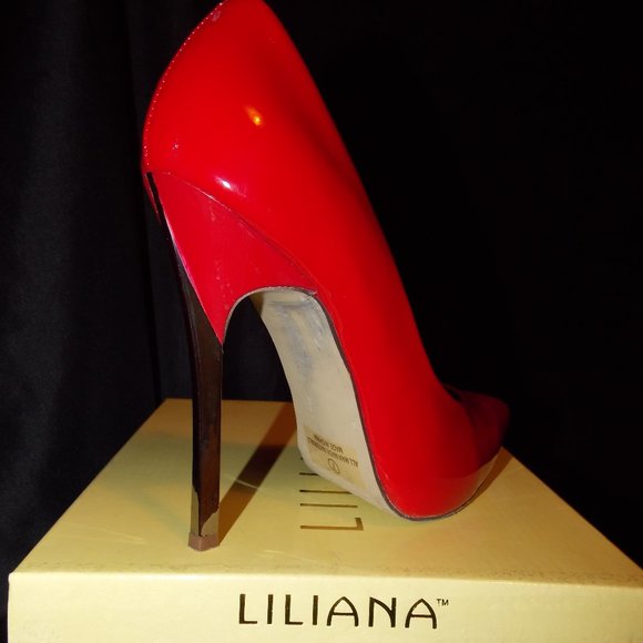 Liliana Nyssa-2 Red Pointed Toe High Heel Stiletto Pump Size 7 - Picture 4 of 5